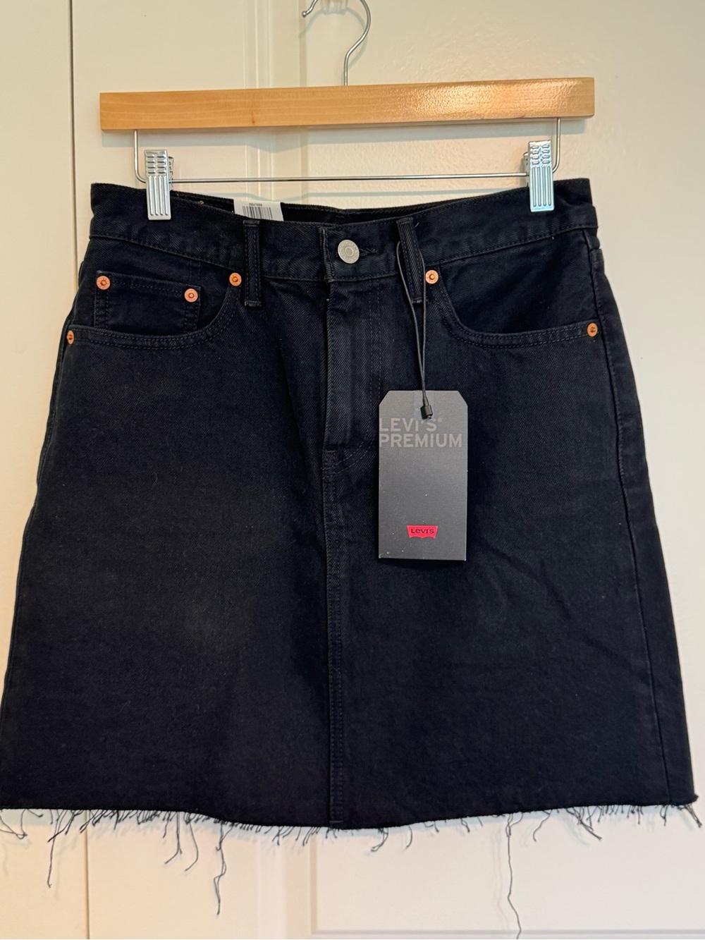 NWT Levi's Premium Black Denim A-Line Skirt